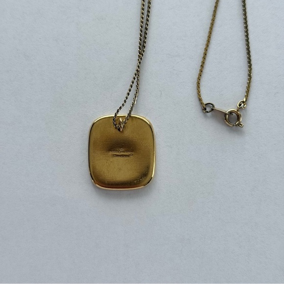 Vintage Reed & Barton Damascene Butterflies and Daisies Pendant Necklace - Picture 4 of 6